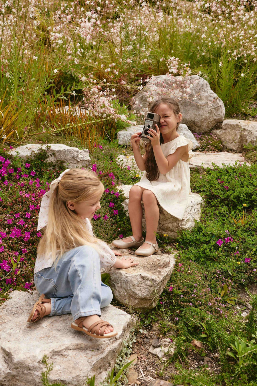 Organic Cotton Muslin Brielle Dress - Vintage Ditsy Childrens Dress from Jamie Kay NZ