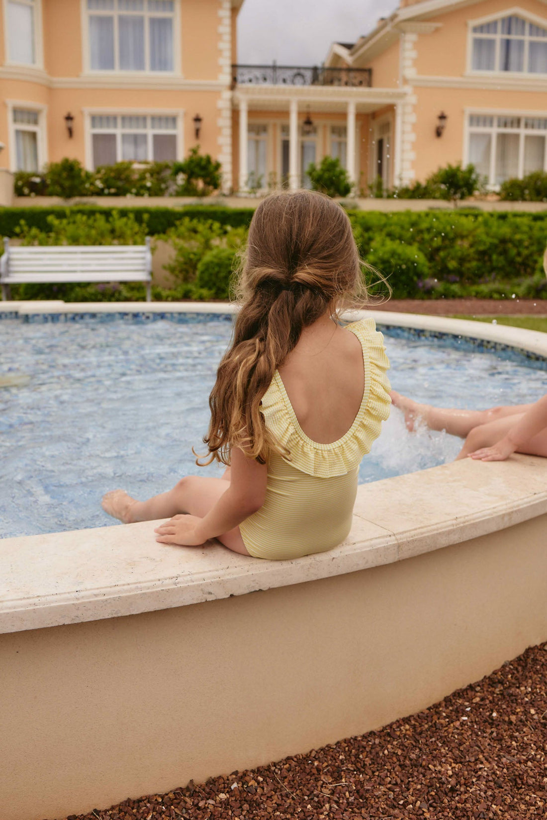 Emmeline Swimsuit - Camomile Stripe Childrens Swimwear from Jamie Kay NZ