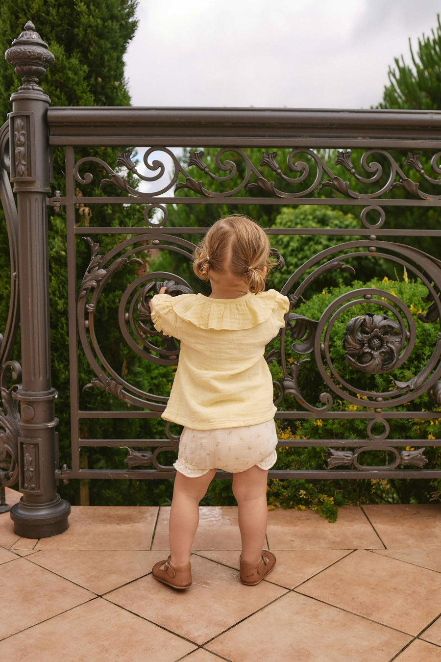 Organic Cotton Muslin Frill Bloomer - Vintage Ditsy Childrens Bloomer from Jamie Kay NZ