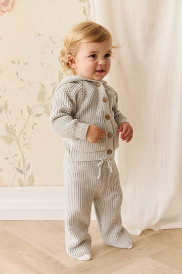 OG Morgan Knit Pant - Light Grey Marle Childrens Pant from Jamie Kay NZ