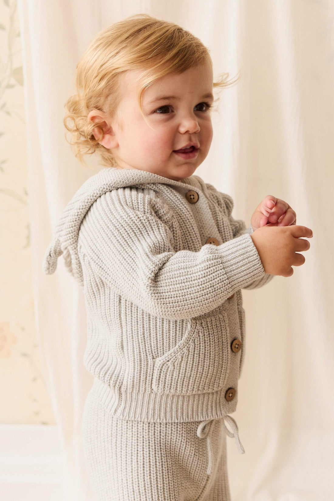 OG Morgan Knit Pant - Light Grey Marle Childrens Pant from Jamie Kay NZ