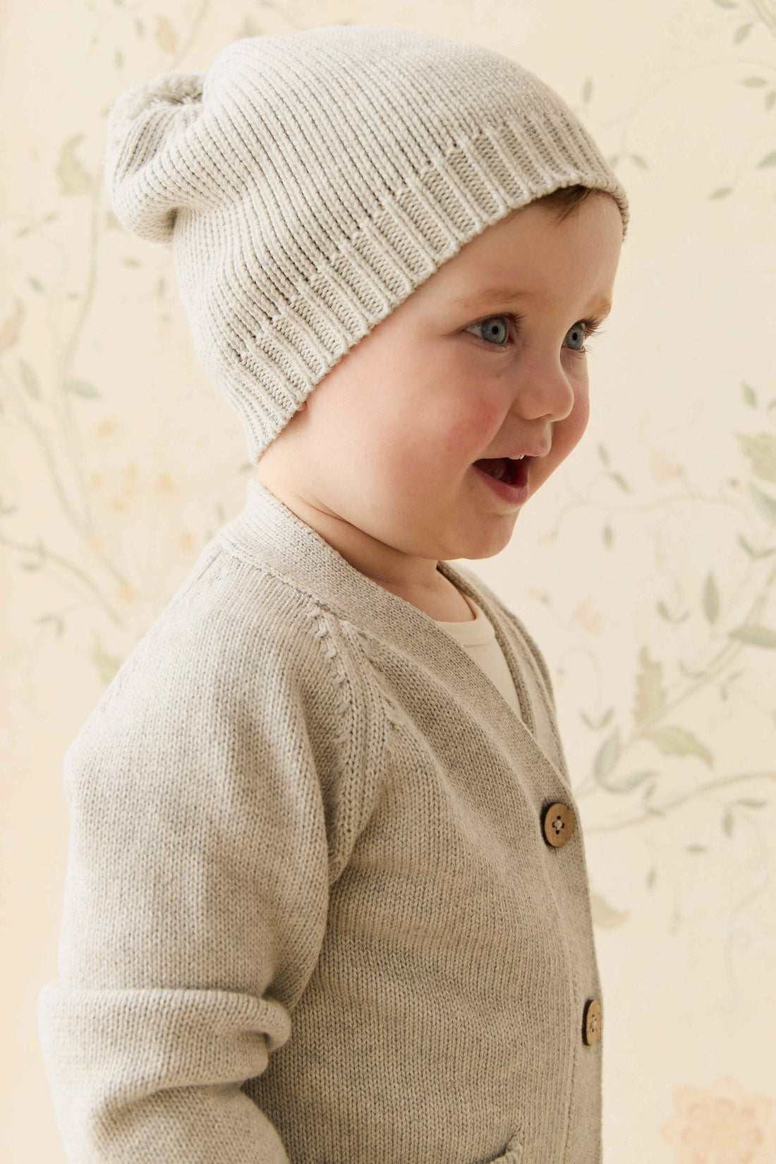 Ethan Hat - Light Grey Marle Childrens Beanie from Jamie Kay NZ