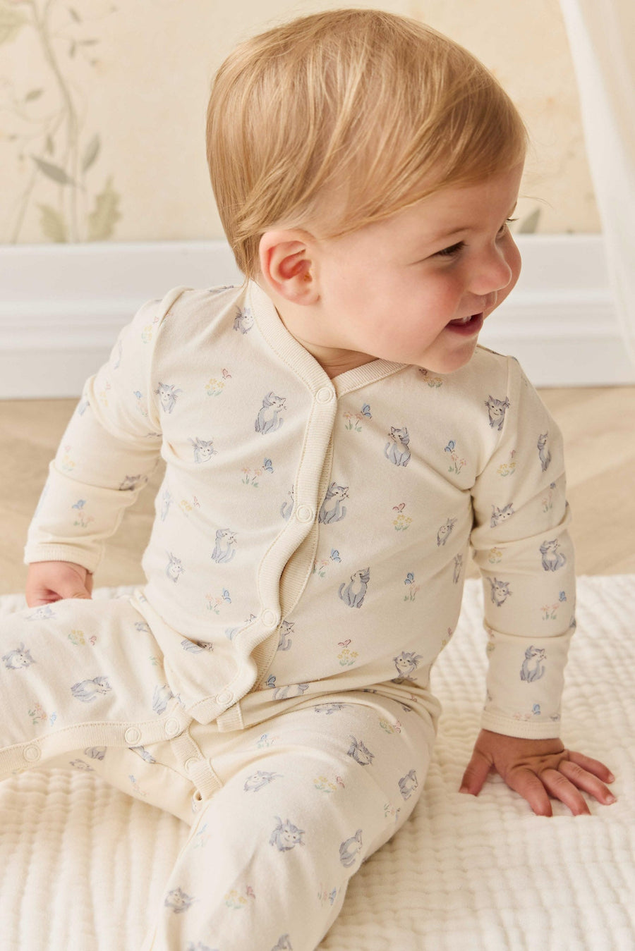 Organic Cotton Amory Onepiece - Charlies Butterflies Childrens Pyjama from Jamie Kay NZ
