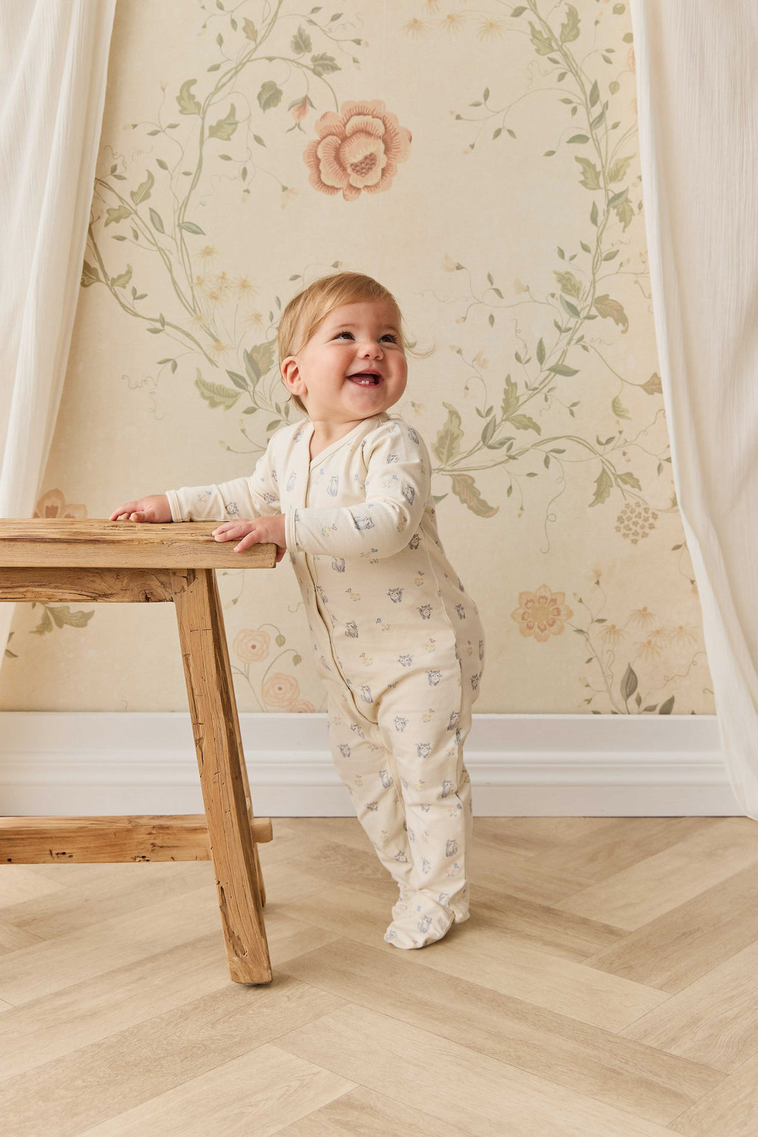 Organic Cotton Murphy Onepiece - Charlies Butterflies Childrens Pyjama from Jamie Kay NZ