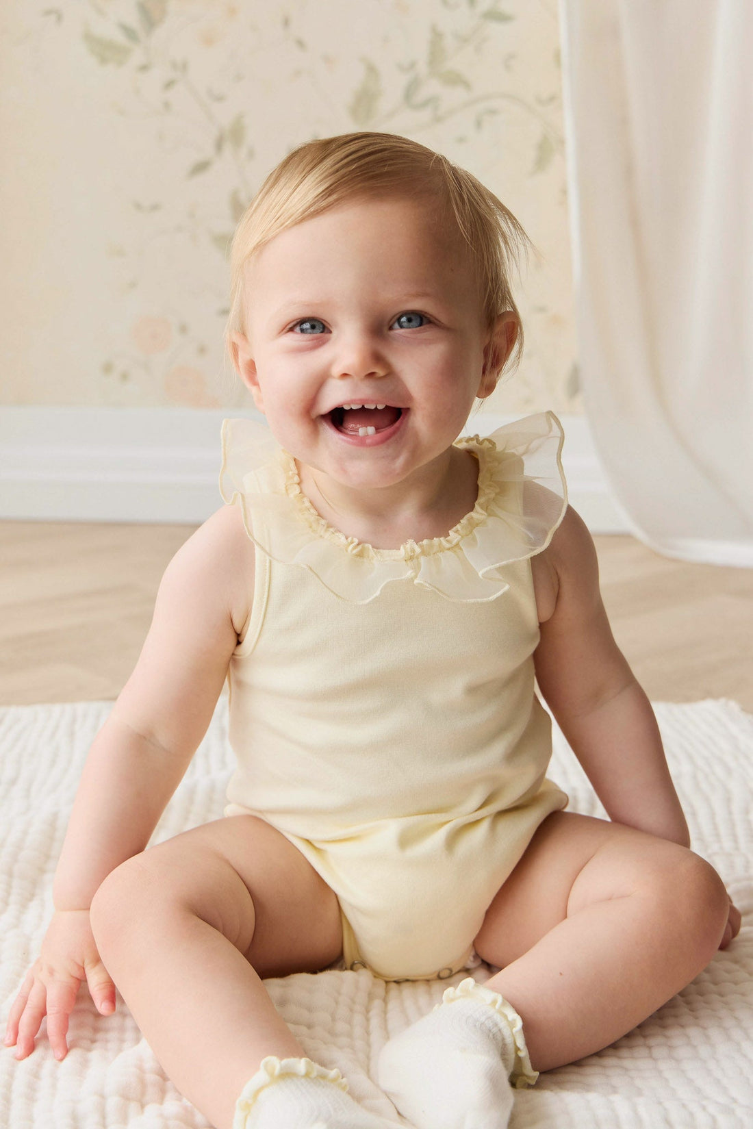 Adalyn Playsuit - Lemon Childrens Playsuit from Jamie Kay NZ