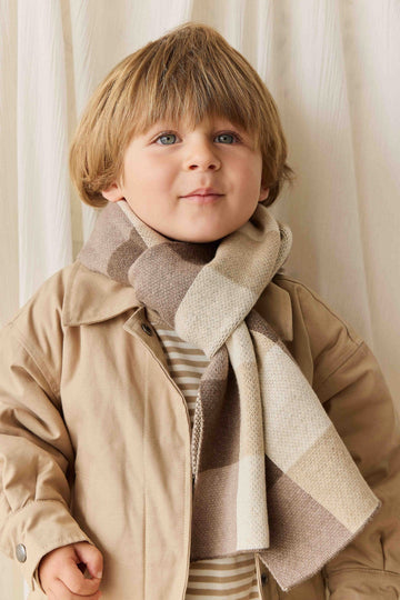 Checkered Scarf - Brioche Childrens Scarf from Jamie Kay NZ