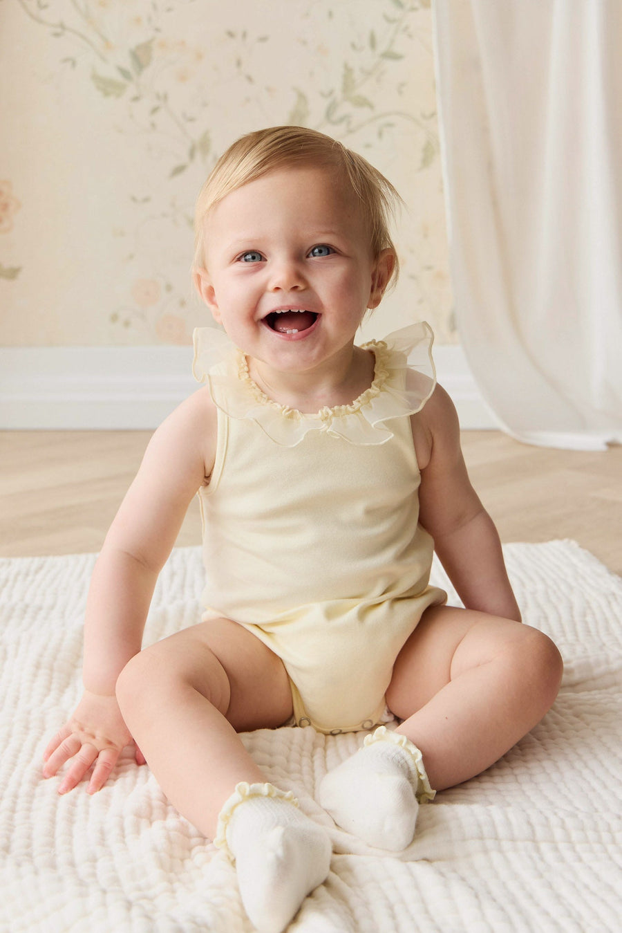 Adalyn Playsuit - Lemon Childrens Playsuit from Jamie Kay NZ
