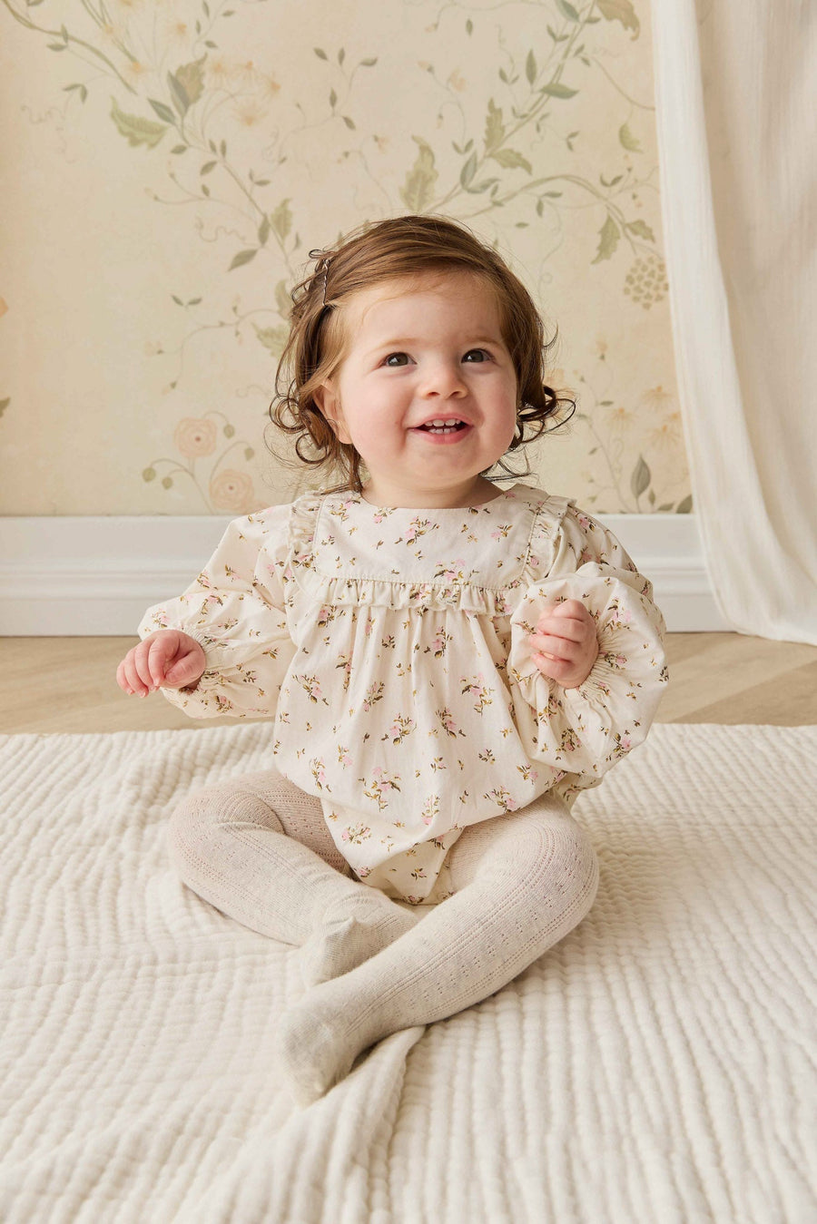 Organic Cotton Frances Playsuit - Bianca Antique Childrens Playsuit from Jamie Kay NZ