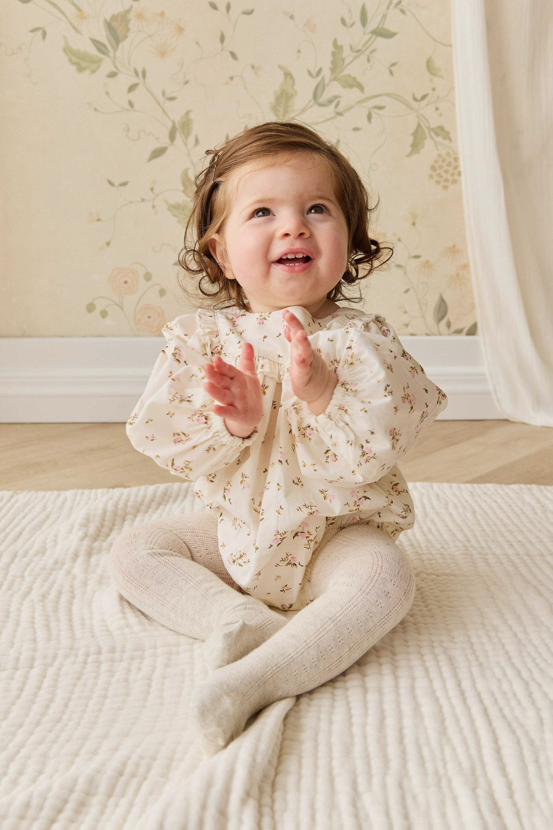 Organic Cotton Frances Playsuit - Bianca Antique Childrens Playsuit from Jamie Kay NZ