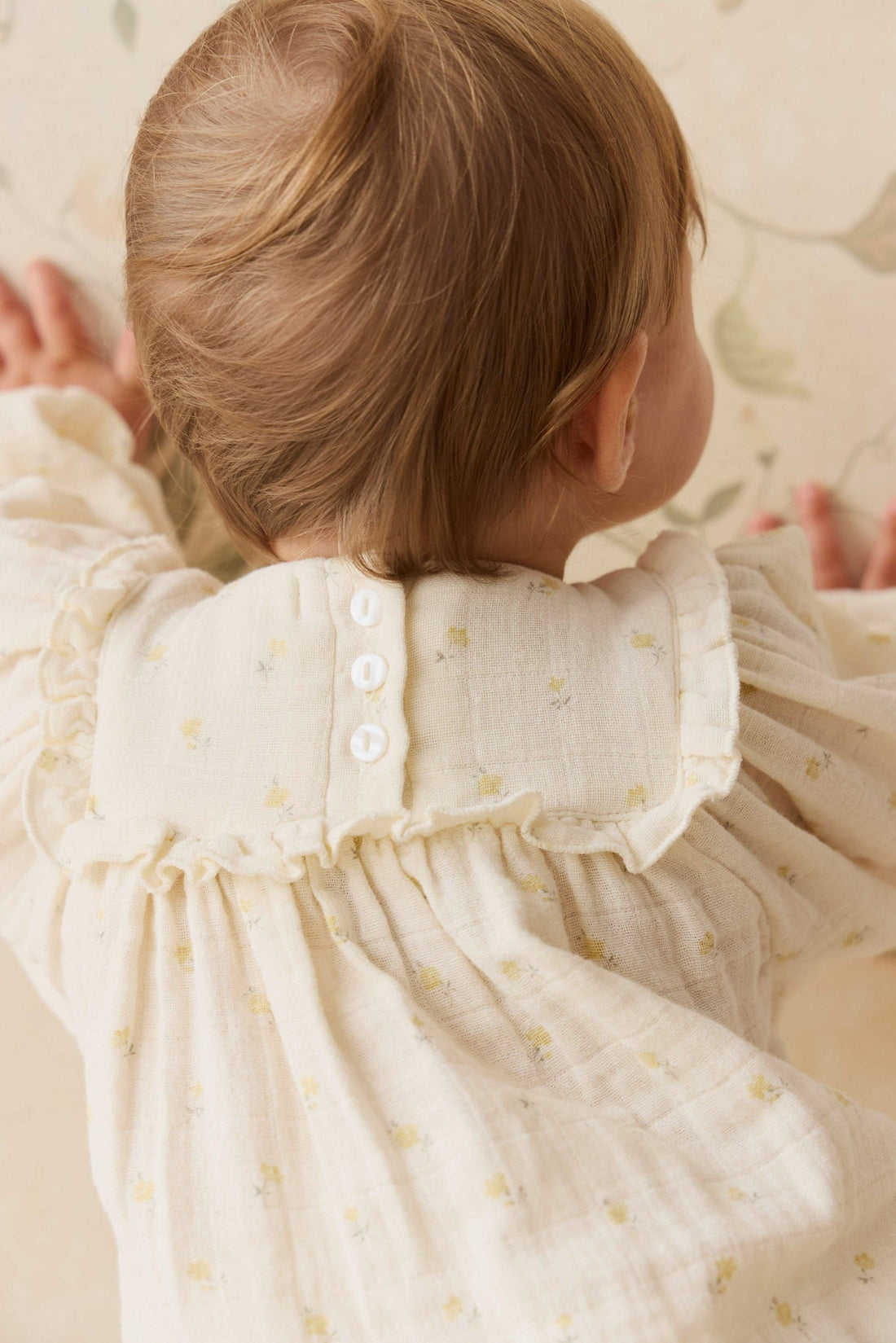 Organic Cotton Muslin Frances Playsuit - Vintage Ditsy Childrens Playsuit from Jamie Kay NZ