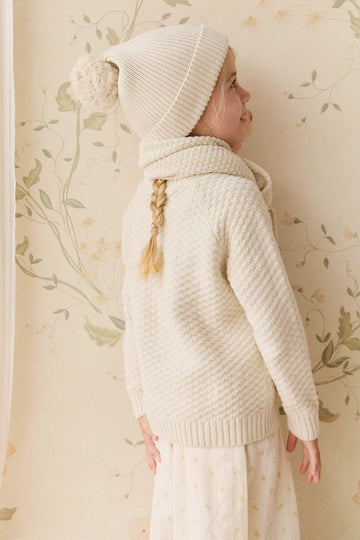 Simple Rib Beanie - Vanilla Childrens Hat from Jamie Kay NZ