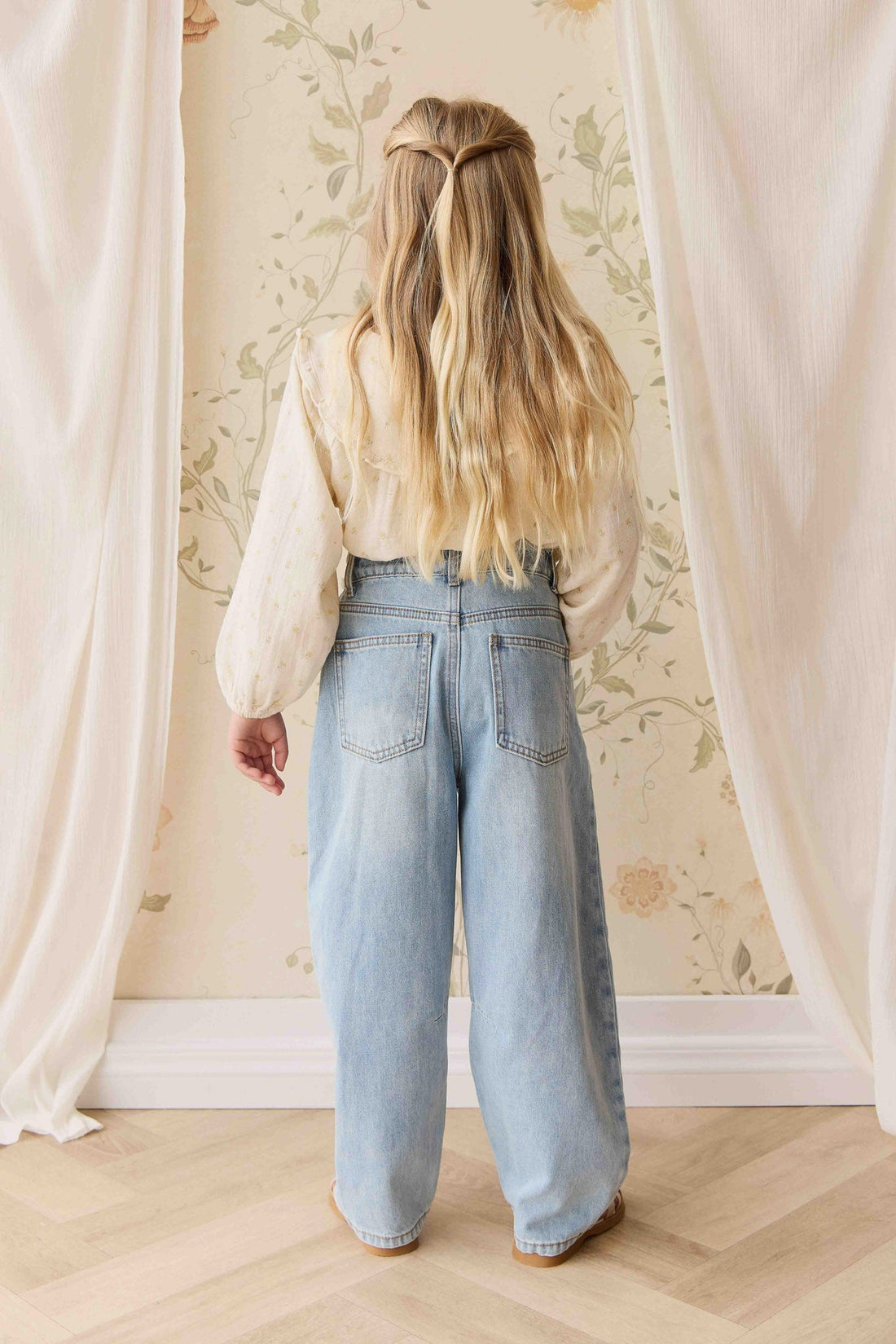 Organic Cotton Muslin Amira Blouse - Vintage Ditsy Childrens Top from Jamie Kay NZ