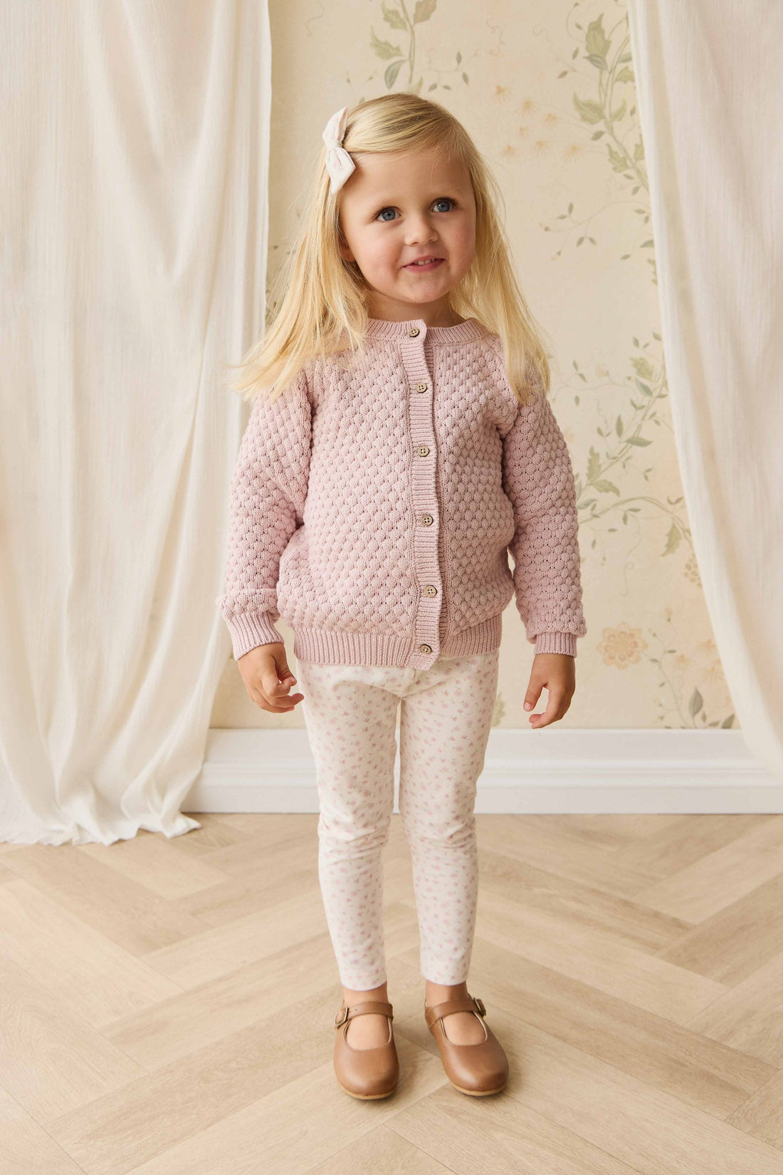 Organic Cotton Everyday Legging - Victoria Blush Childrens Legging from Jamie Kay NZ