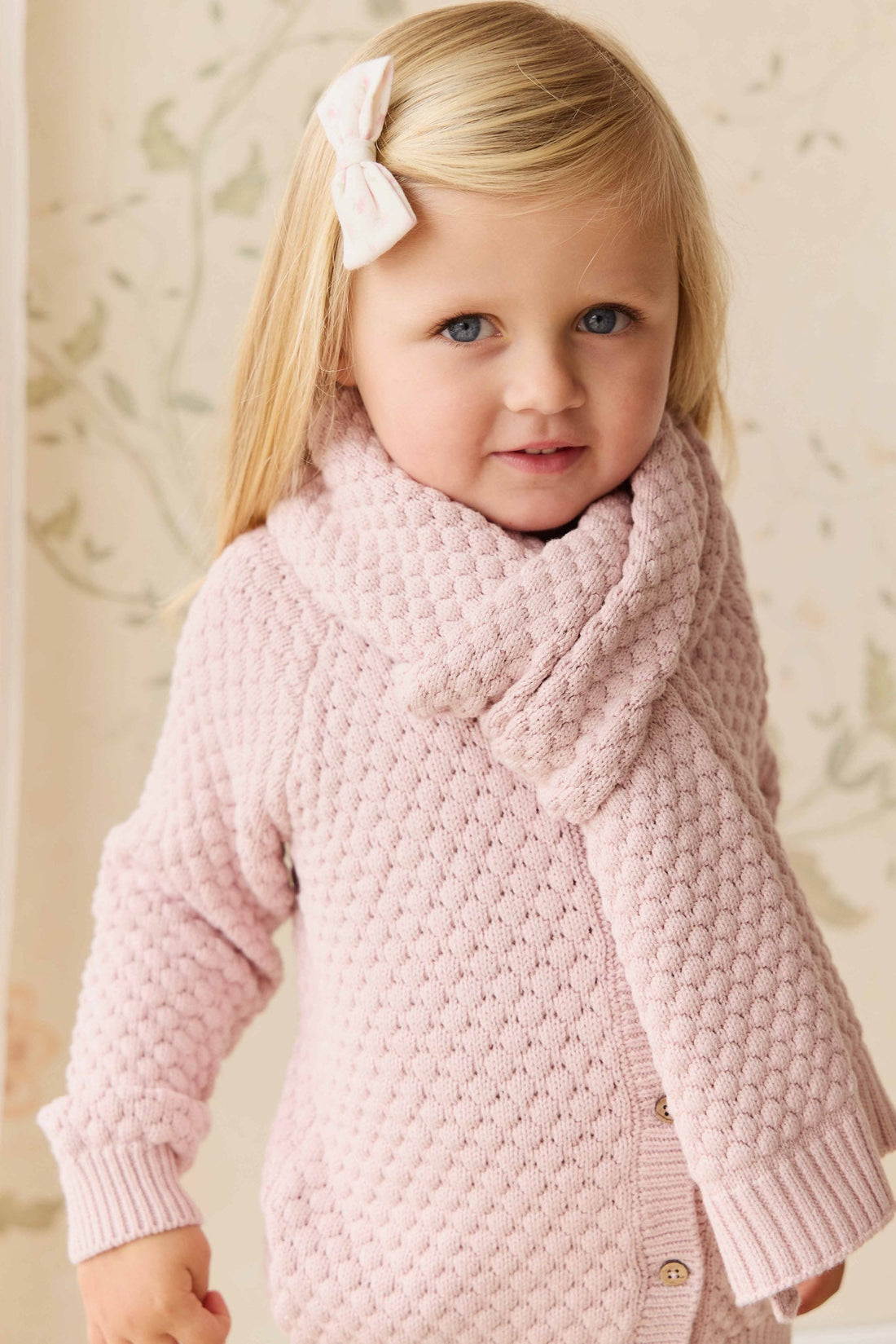 Maple Cardigan - Pastel Pink Marle Childrens Cardigan from Jamie Kay NZ