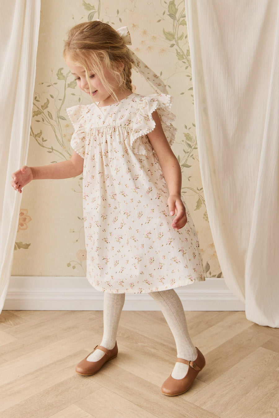 Organic Cotton Eleanor Dress - Bianca Antique Childrens Dress from Jamie Kay NZ