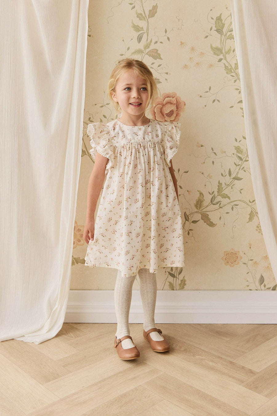 Organic Cotton Eleanor Dress - Bianca Antique Childrens Dress from Jamie Kay NZ