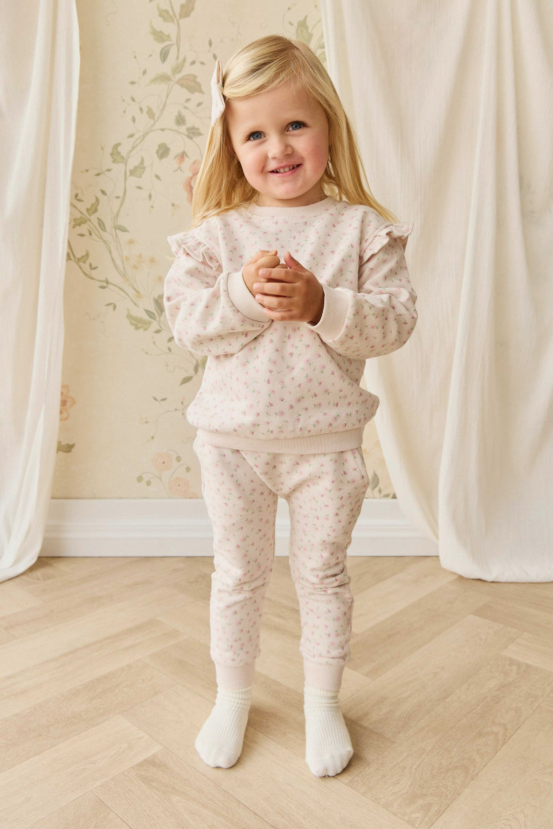 Organic Cotton Lilith Track Pant - Victoria Blush Childrens Pant from Jamie Kay NZ