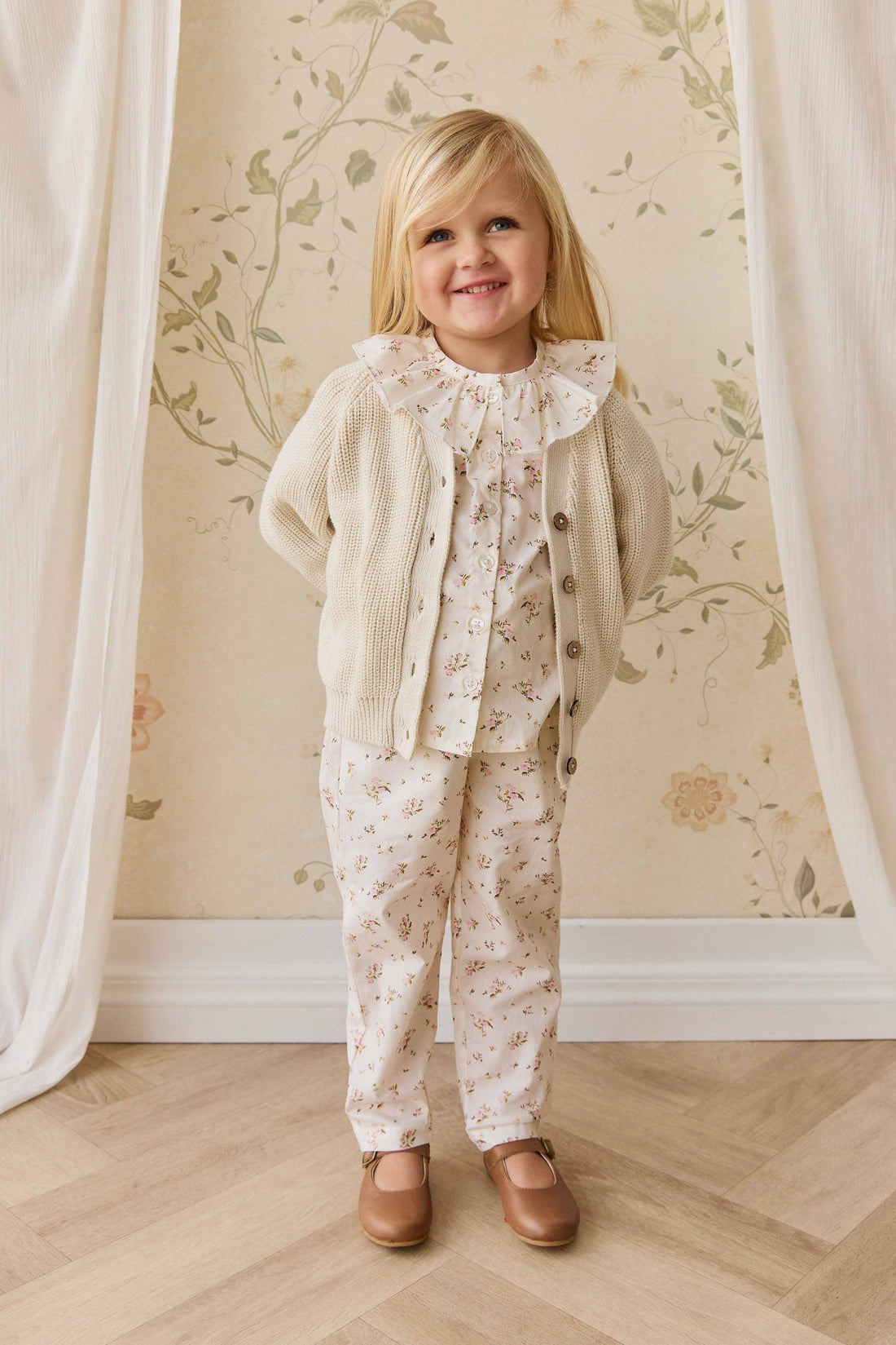 Organic Cotton Elodie Pant - Bianca Antique Childrens Pant from Jamie Kay NZ