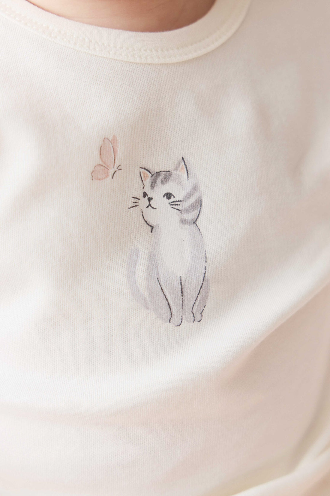 Pima Cotton Aude Tee - Little Moon Parchment Childrens Top from Jamie Kay NZ