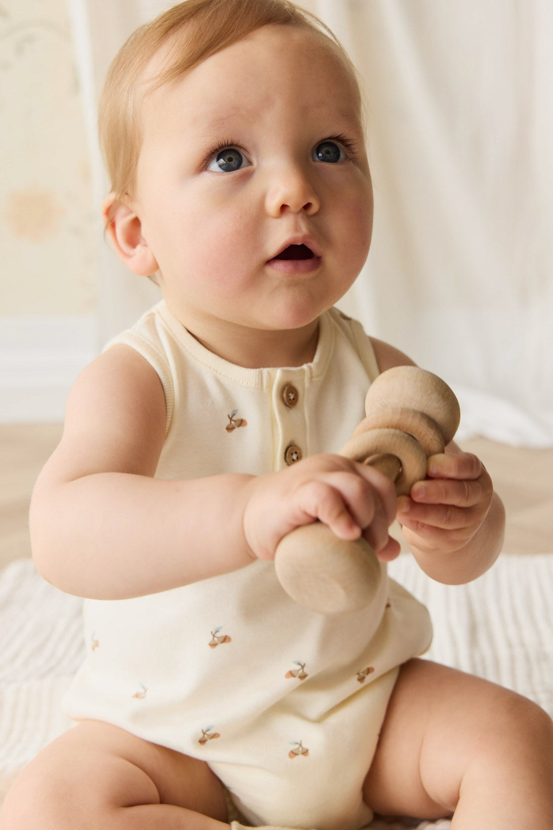 Organic Cotton Archie Playsuit - Forest Night Acorns Childrens Playsuit from Jamie Kay NZ
