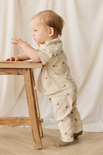 Pima Cotton Wesley Pant - Fly High Vanilla Cream Childrens Pant from Jamie Kay NZ