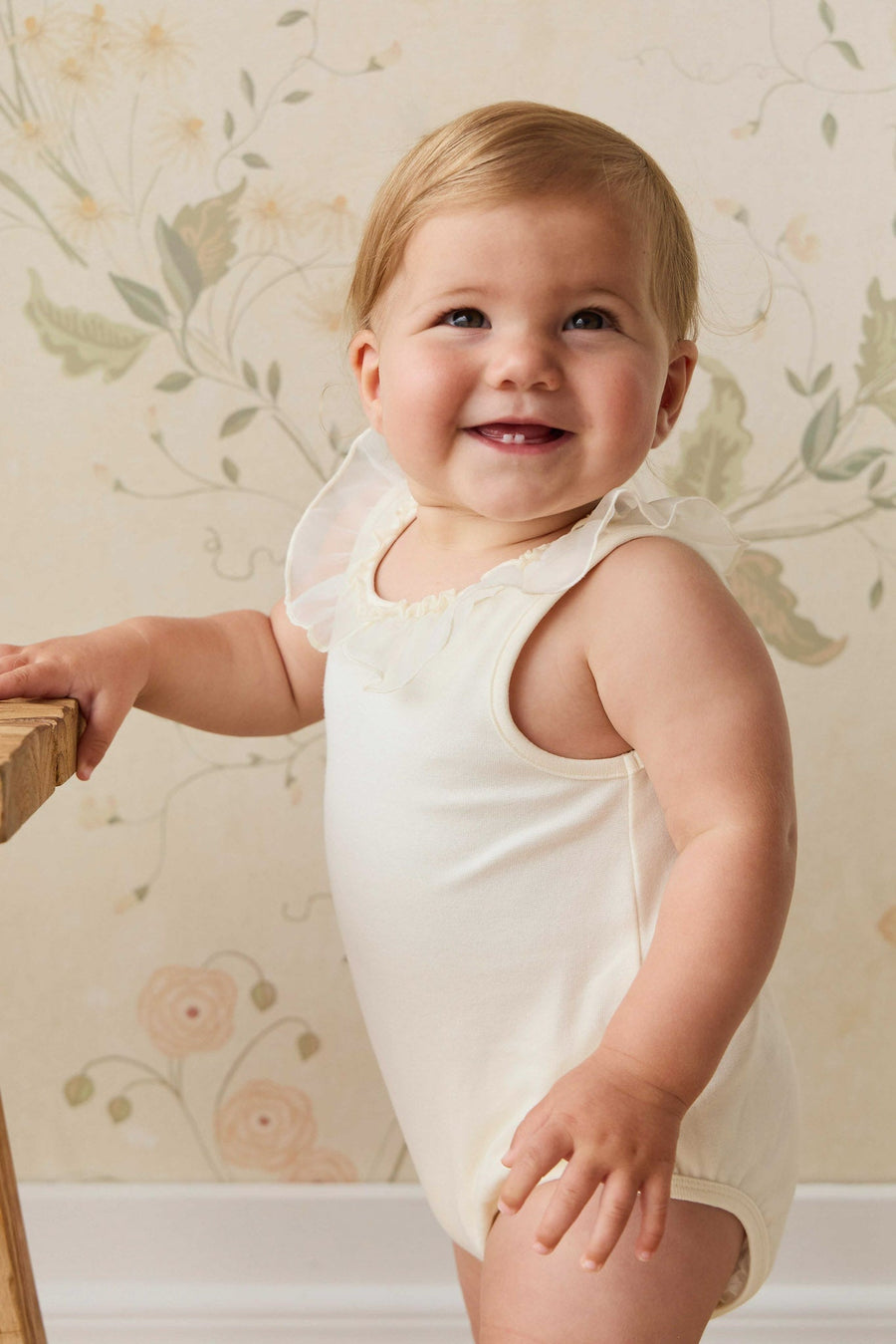 Adalyn Playsuit - Parchment Childrens Playsuit from Jamie Kay NZ