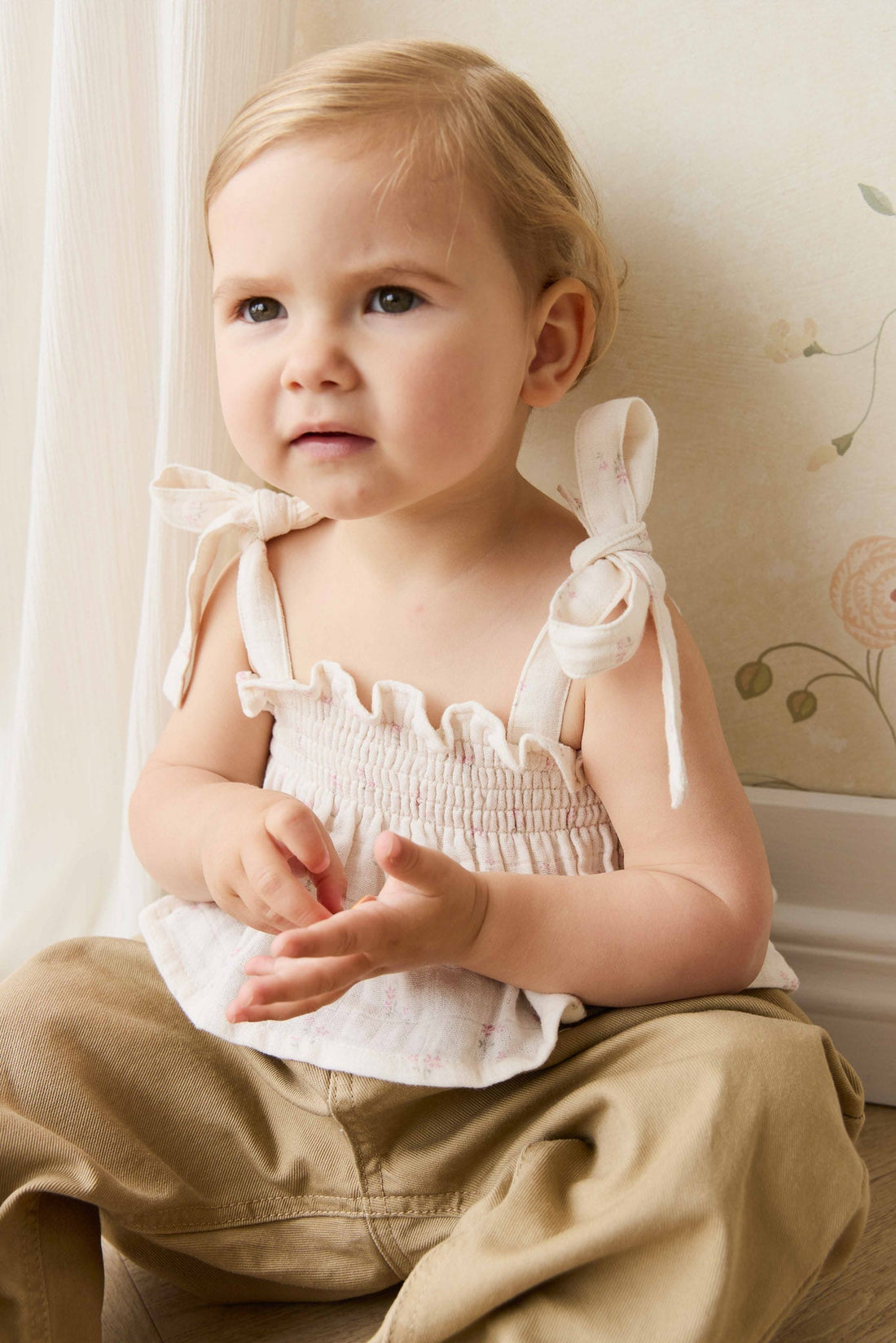 Organic Cotton Muslin Odette Top - Pauline Pink Childrens Top from Jamie Kay NZ