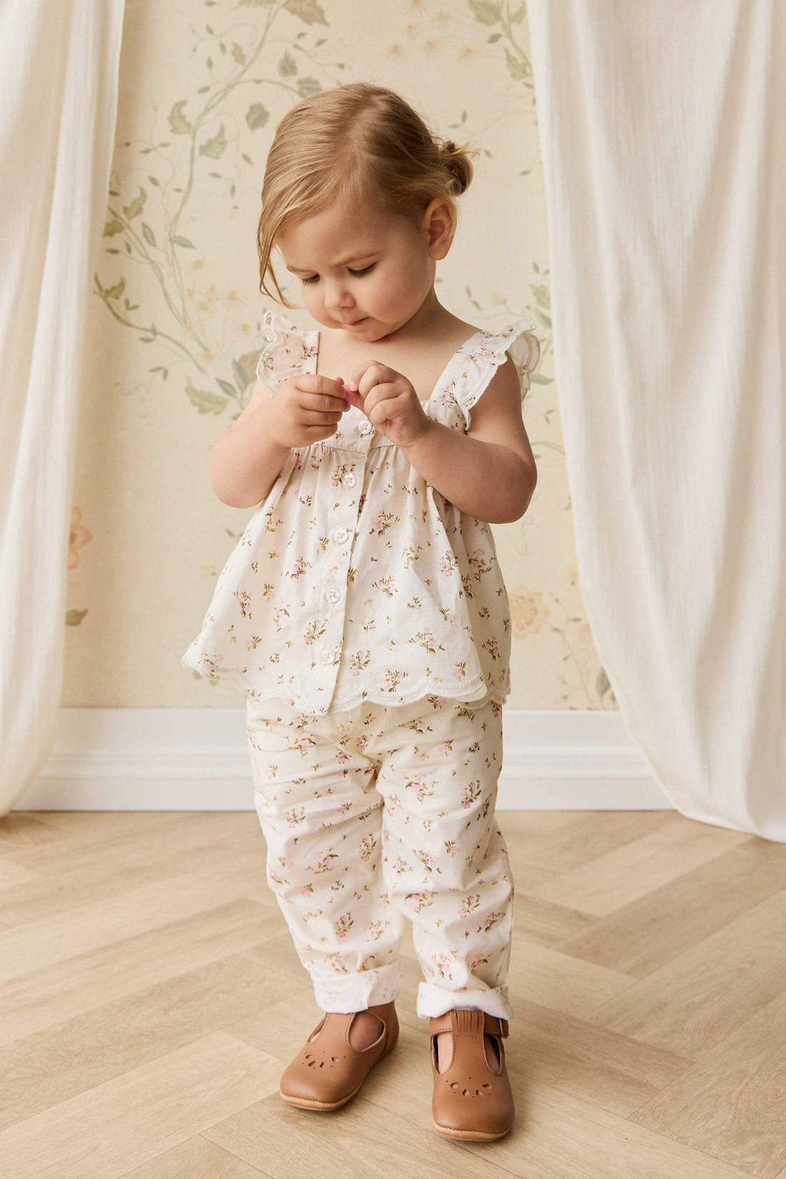 Organic Cotton Elodie Pant - Bianca Antique Childrens Pant from Jamie Kay NZ