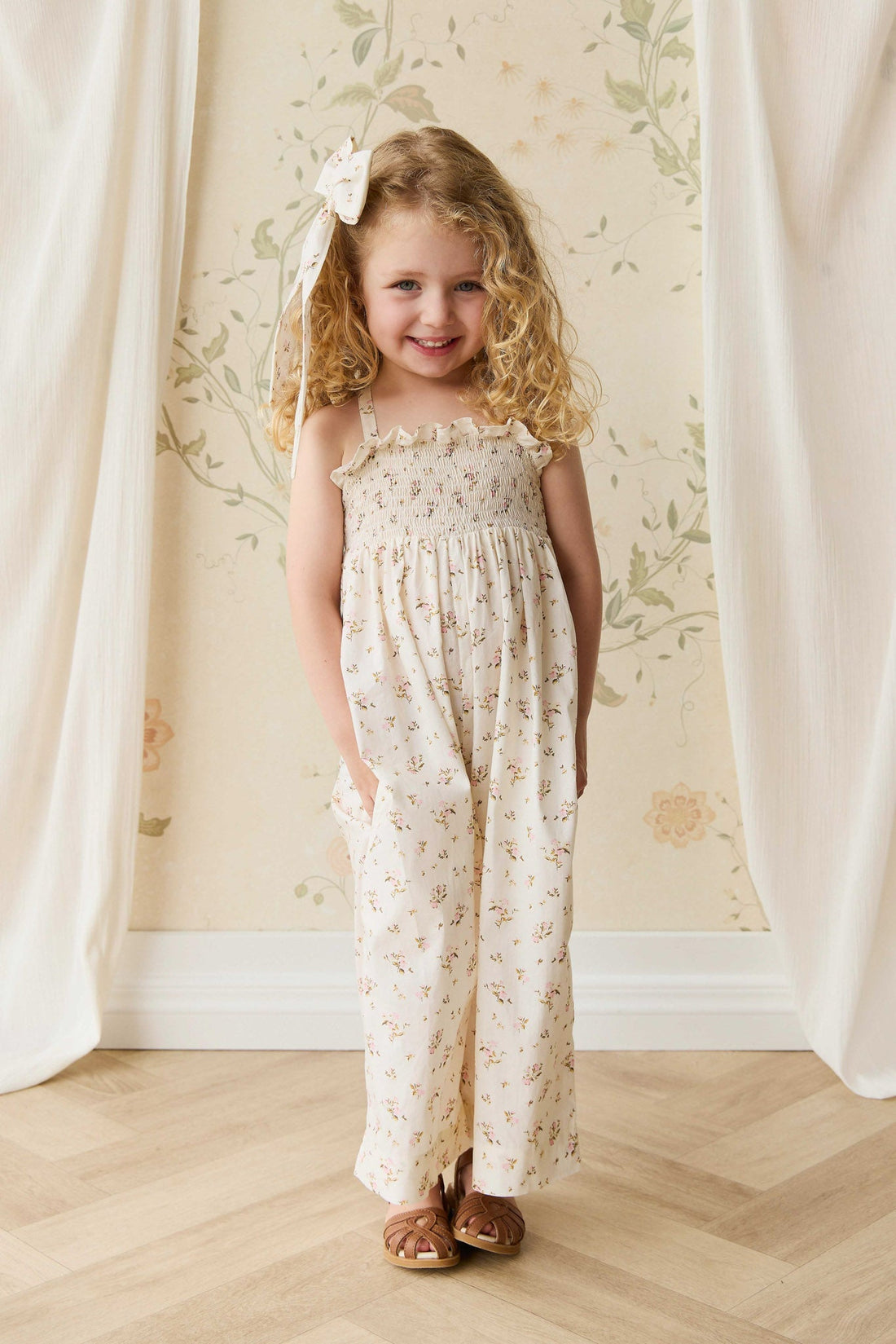 Organic Cotton Arabella Jumpsuit - Bianca Antique Childrens Jumpsuit from Jamie Kay NZ