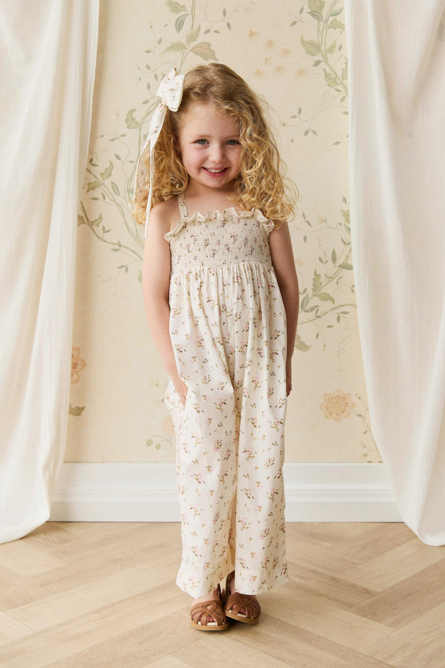 Organic Cotton Arabella Jumpsuit - Bianca Antique Childrens Jumpsuit from Jamie Kay NZ