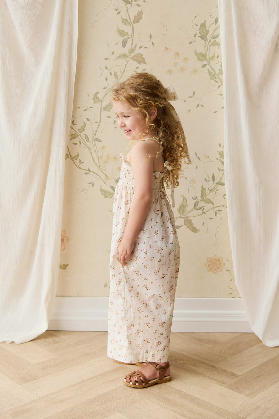 Organic Cotton Arabella Jumpsuit - Bianca Antique Childrens Jumpsuit from Jamie Kay NZ