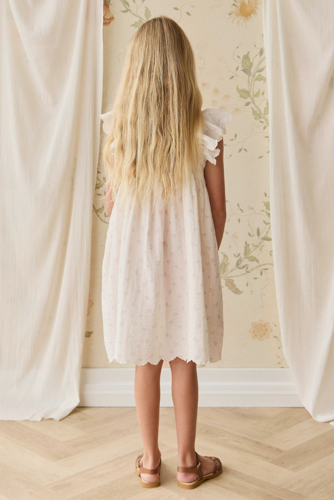 Organic Cotton Muslin Annalise Dress - Pauline Pink Childrens Dress from Jamie Kay NZ