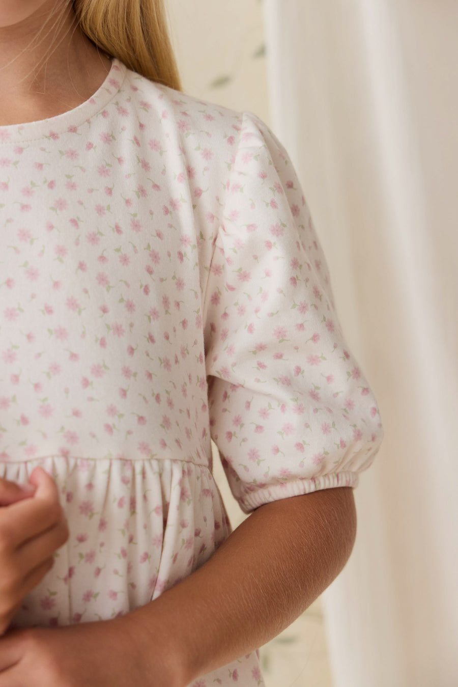 Organic Cotton Rosie Dress - Victoria Blush Childrens Dress from Jamie Kay NZ