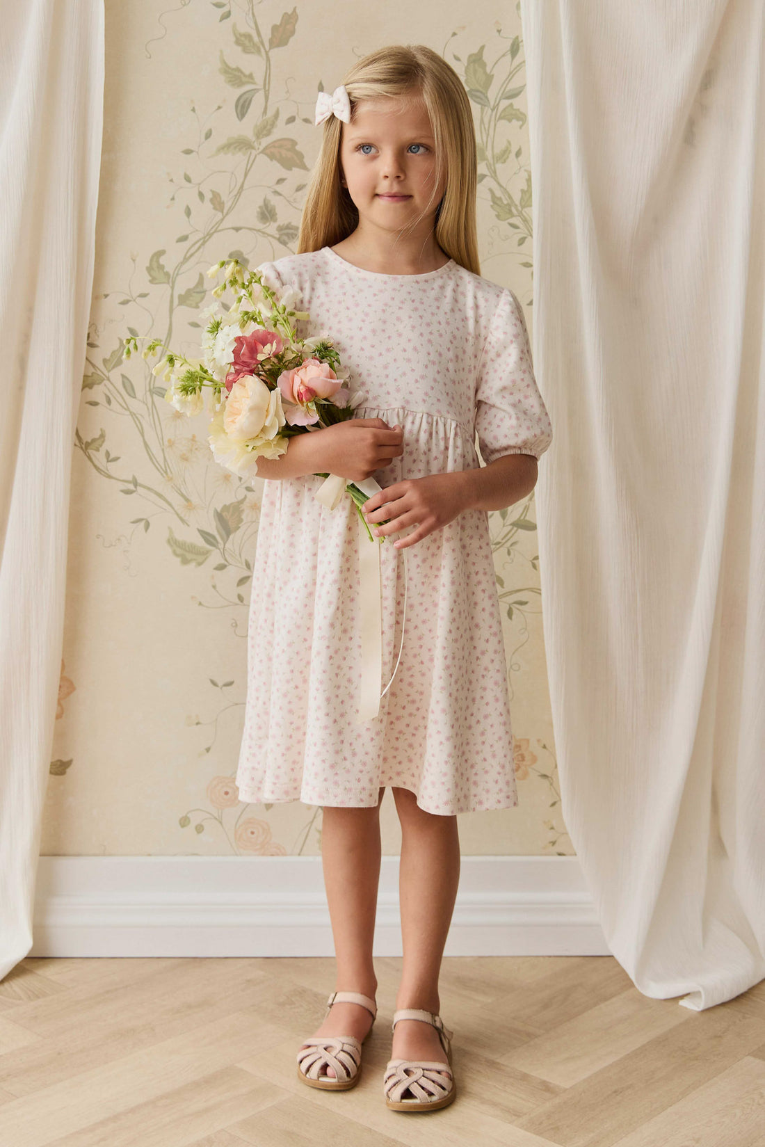 Organic Cotton Rosie Dress - Victoria Blush Childrens Dress from Jamie Kay NZ