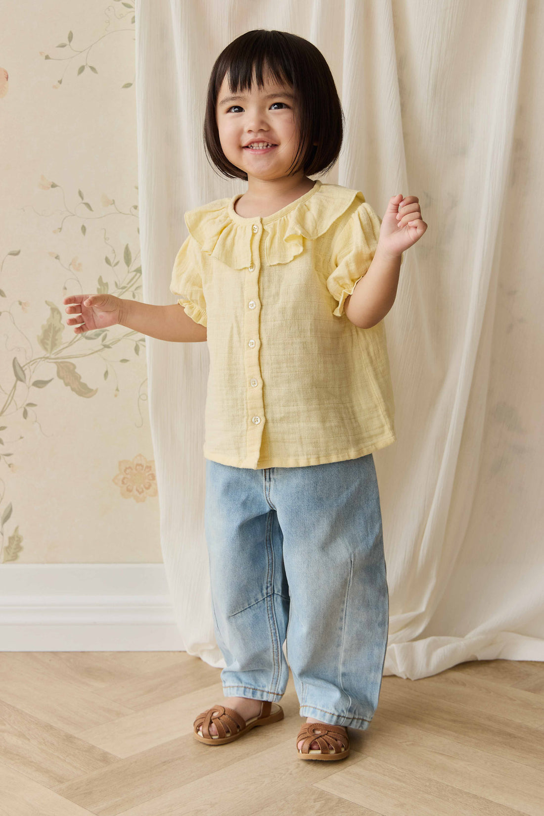 Organic Cotton Muslin Alora Top - Sunshine Childrens Top from Jamie Kay NZ