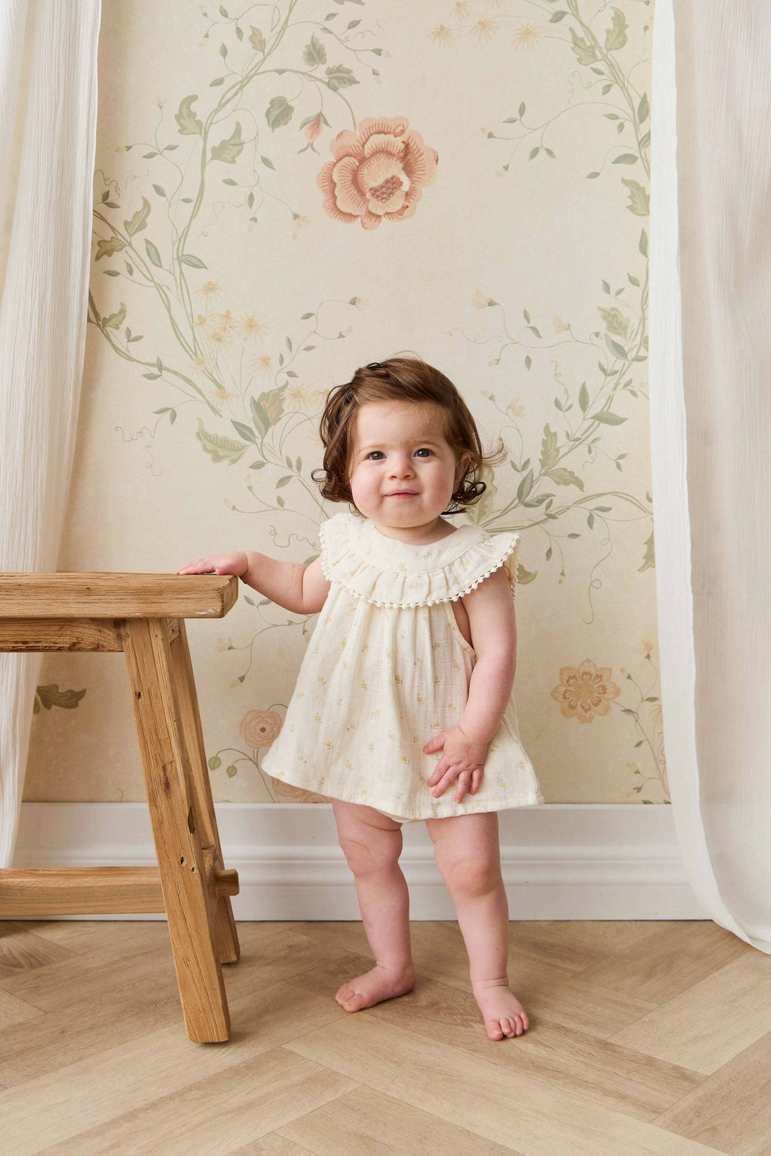 Organic Cotton Muslin Annalise Top - Vintage Ditsy Childrens Top from Jamie Kay NZ