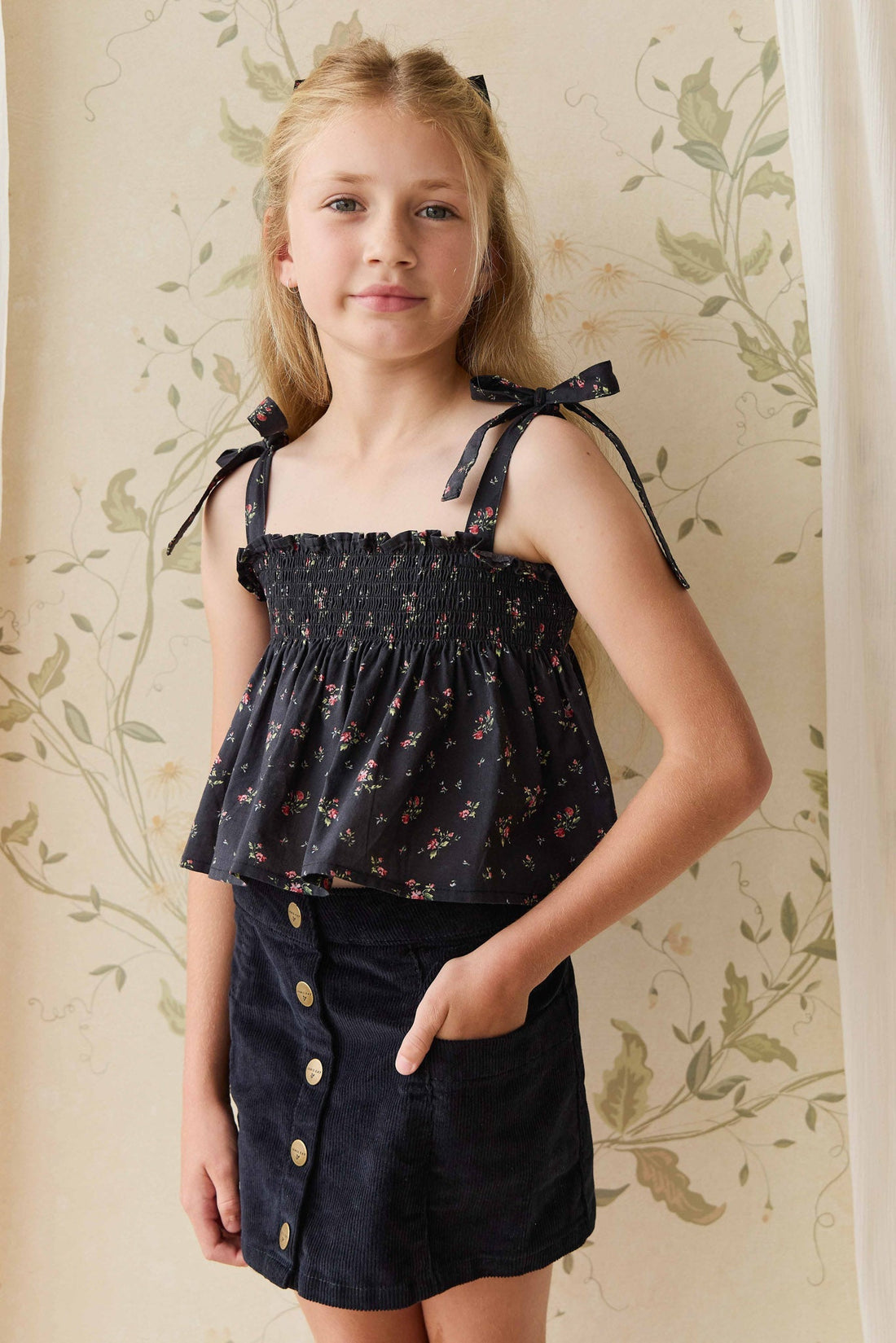 Organic Cotton Odette Top - Bianca Noir Childrens Top from Jamie Kay NZ