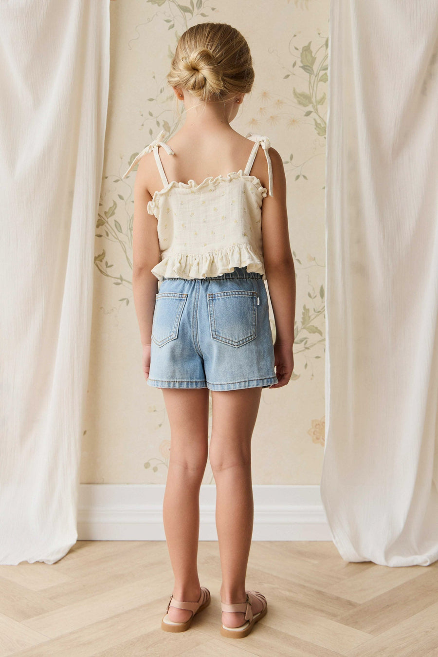 Organic Cotton Muslin Mirabel Top - Vintage Ditsy Childrens Top from Jamie Kay NZ