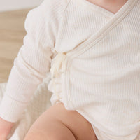 Organic Cotton Modal Marina Long Sleeve Bodysuit - Icing Marle Childrens Bodysuit from Jamie Kay NZ
