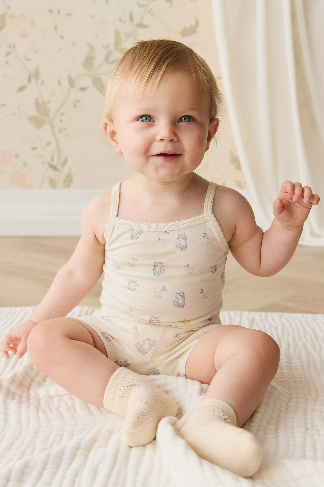 Organic Cotton Jolie Singlet Pyjama Set - Charlies Butterflies Childrens Pyjama from Jamie Kay NZ