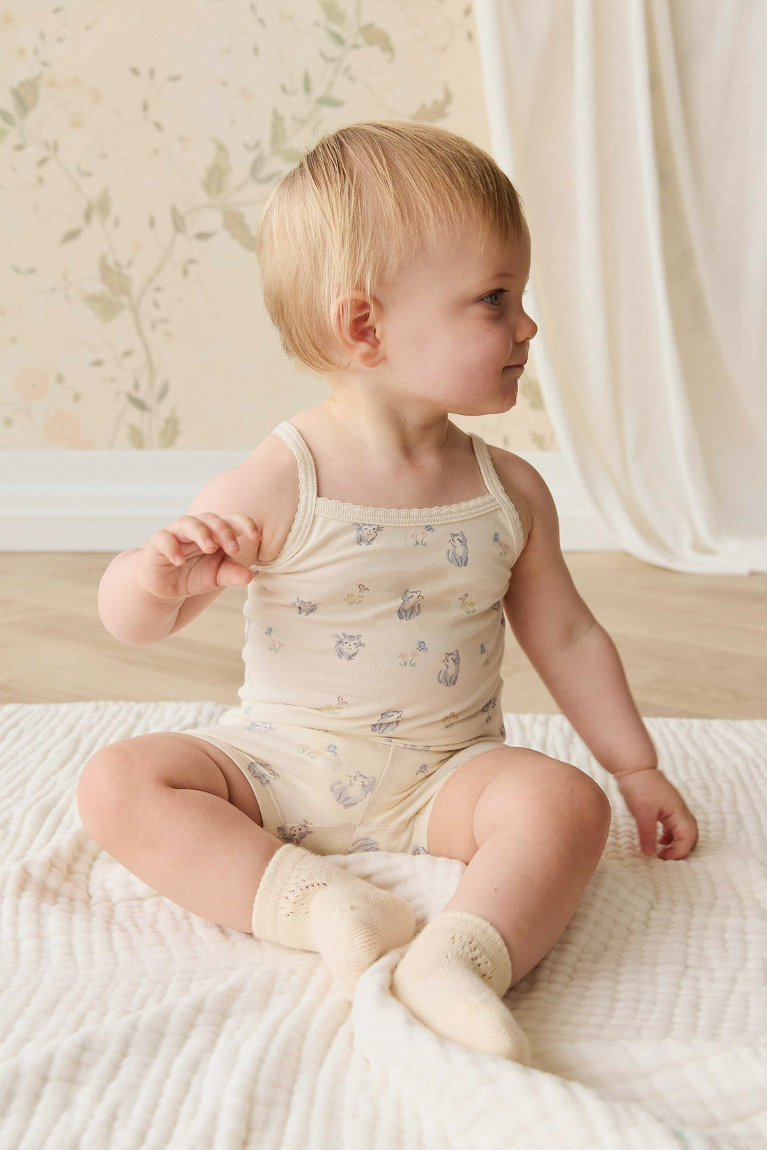 Organic Cotton Jolie Singlet Pyjama Set - Charlies Butterflies Childrens Pyjama from Jamie Kay NZ