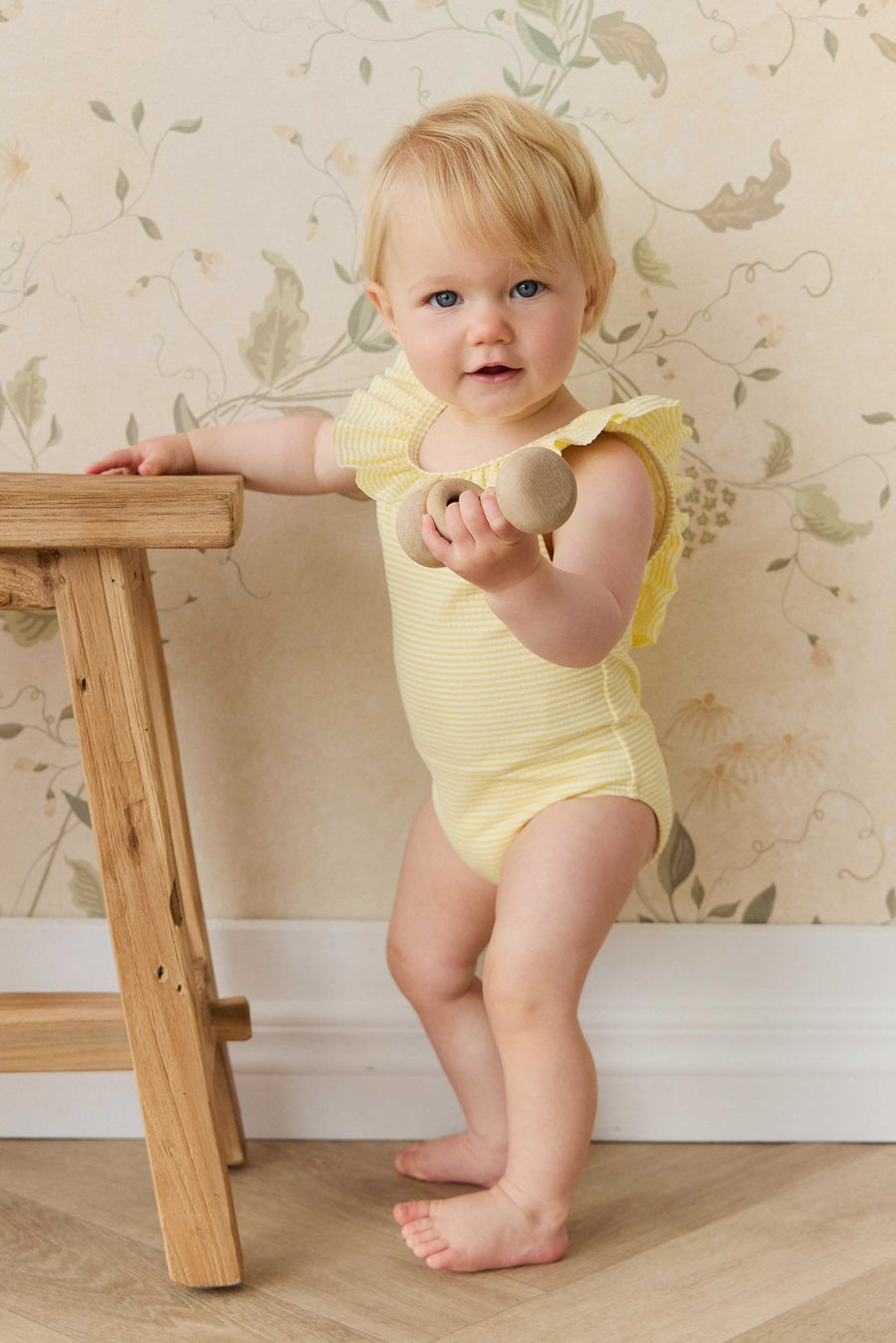 Emmeline Swimsuit - Camomile Stripe Childrens Swimwear from Jamie Kay NZ