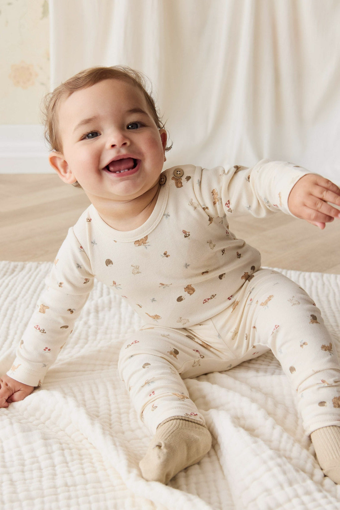 Organic Cotton Fernley Bodysuit - Forest Gathering Childrens Bodysuit from Jamie Kay NZ