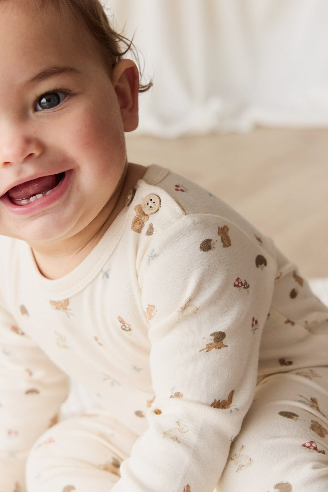 Organic Cotton Fernley Bodysuit - Forest Gathering Childrens Bodysuit from Jamie Kay NZ