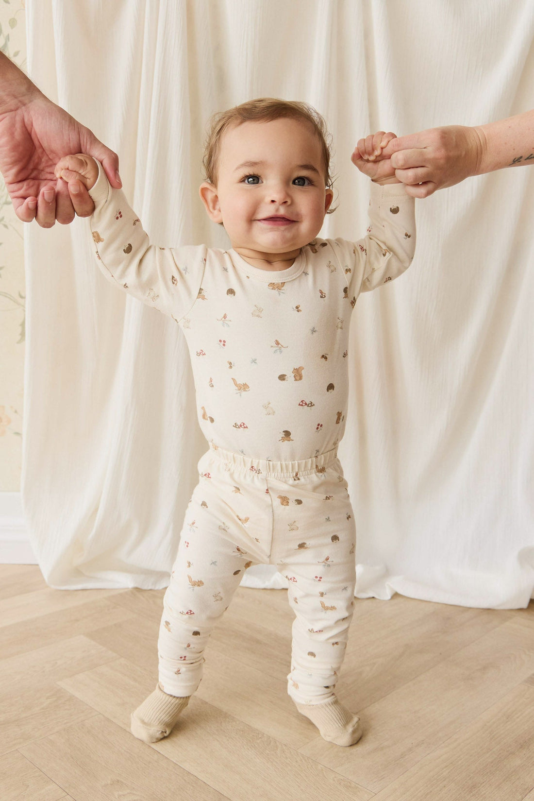 Organic Cotton Fernley Bodysuit - Forest Gathering Childrens Bodysuit from Jamie Kay NZ
