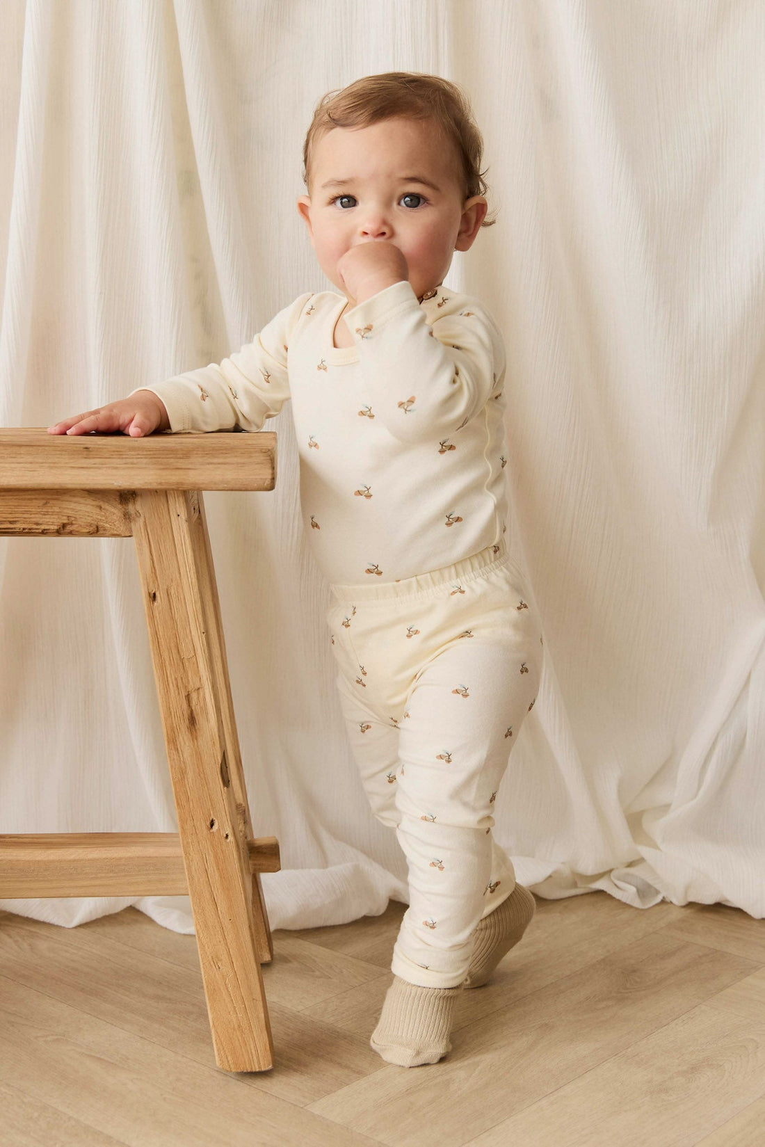 Organic Cotton Everyday Legging - Forest Night Acorns Childrens Legging from Jamie Kay NZ