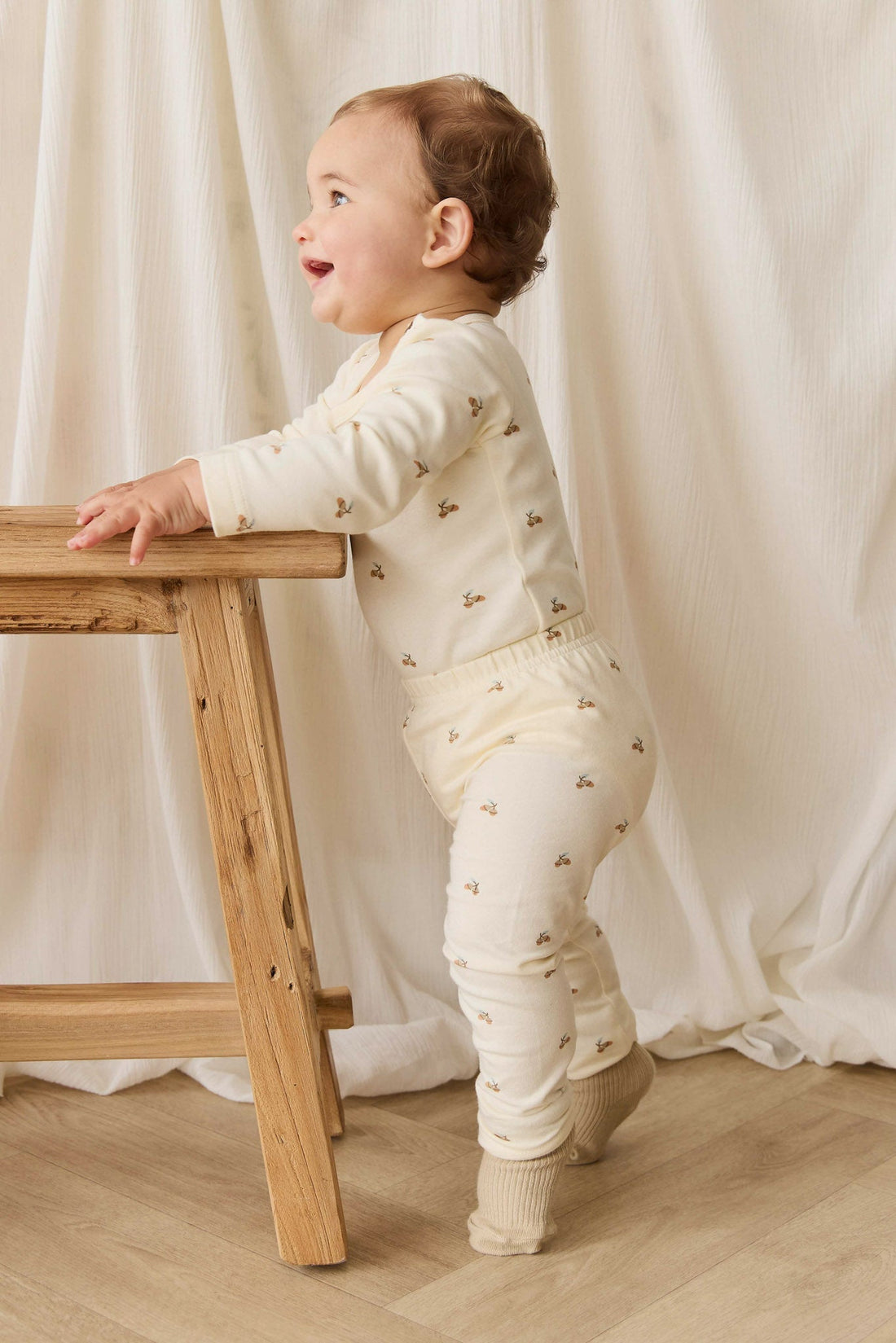 Organic Cotton Everyday Legging - Forest Night Acorns Childrens Legging from Jamie Kay NZ