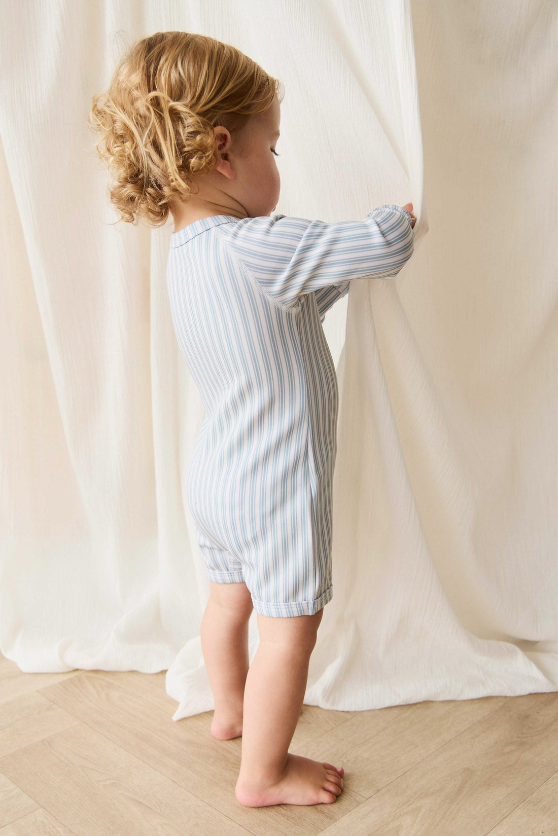 Florian Zip Swimsuit - Variegated Stripe Cenote Childrens Swimwear from Jamie Kay NZ