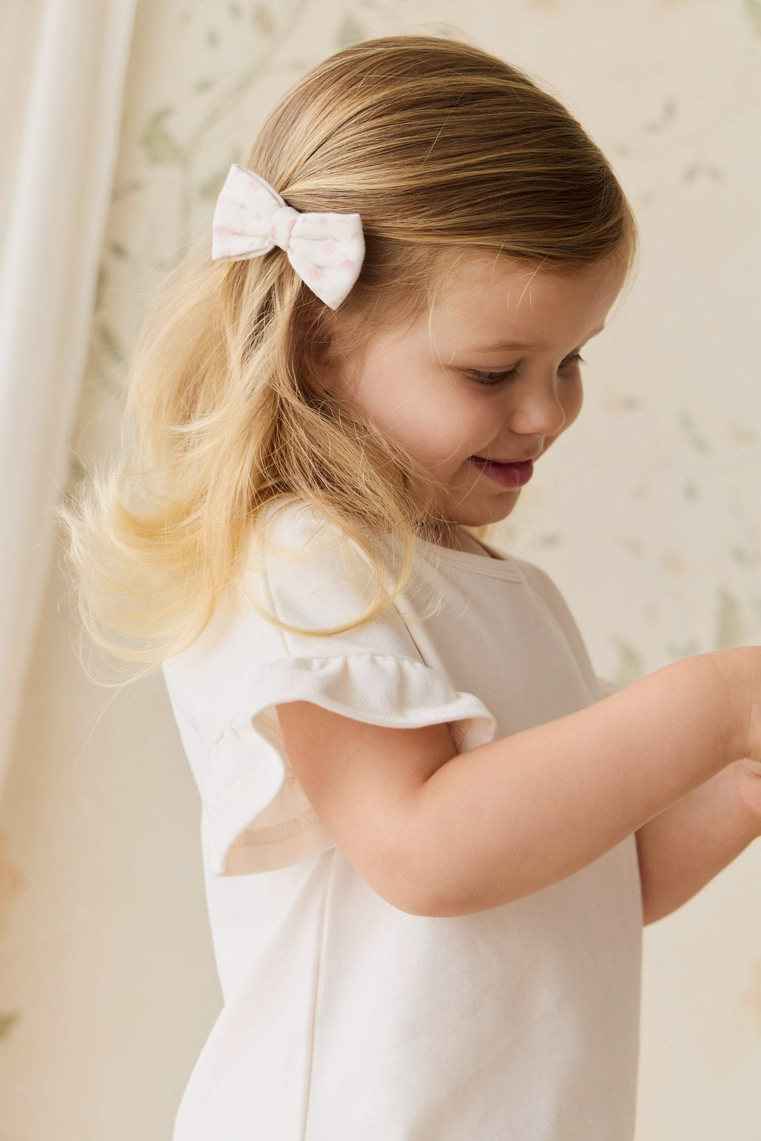 Organic Cotton Noelle 2pk Bow - Victoria Blush Childrens Bow from Jamie Kay NZ