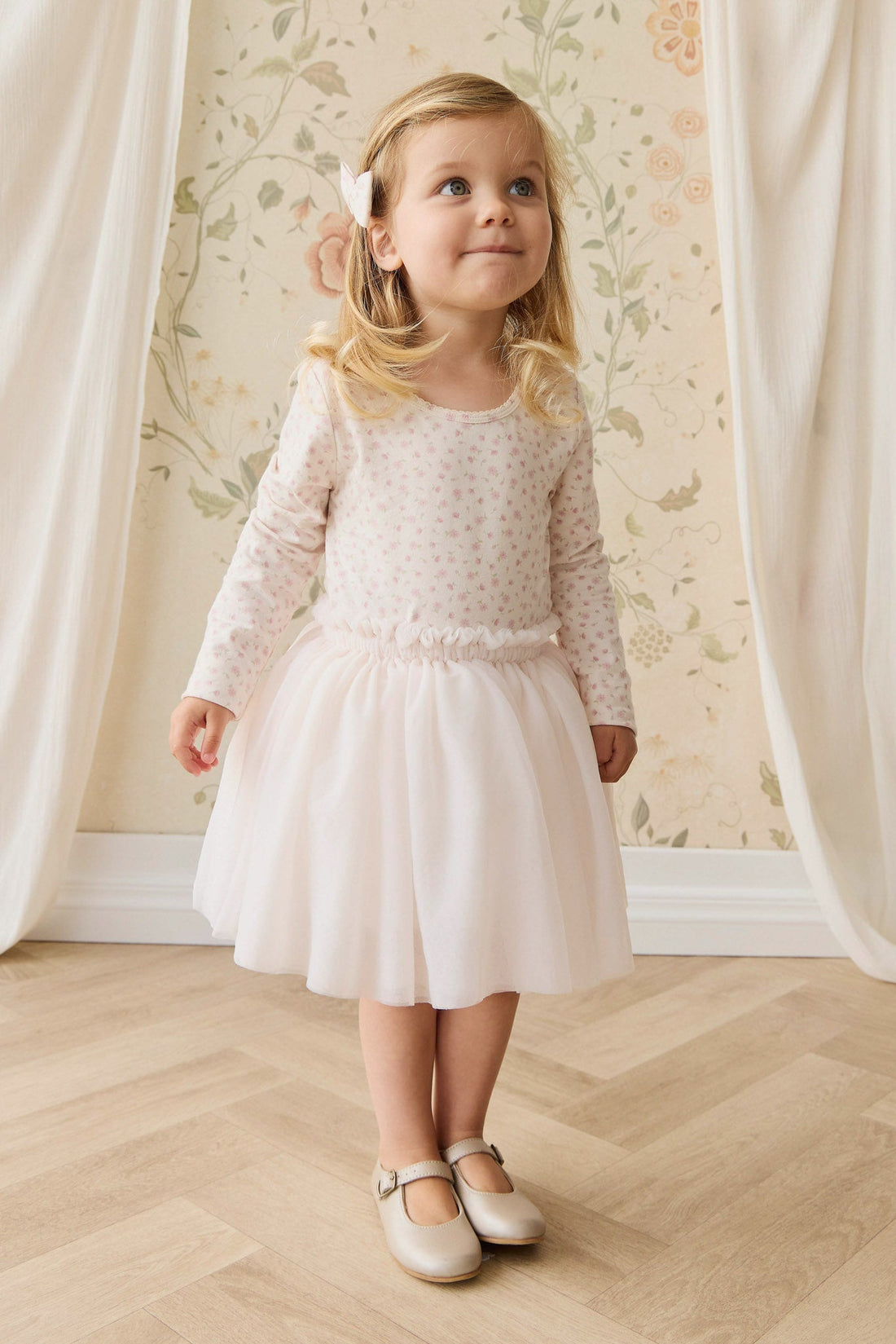 Organic Cotton Long Sleeve Top - Victoria Blush Childrens Top from Jamie Kay NZ